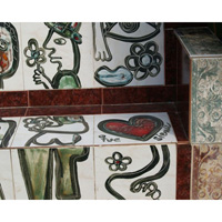 Man and Heart Mosaic Bench